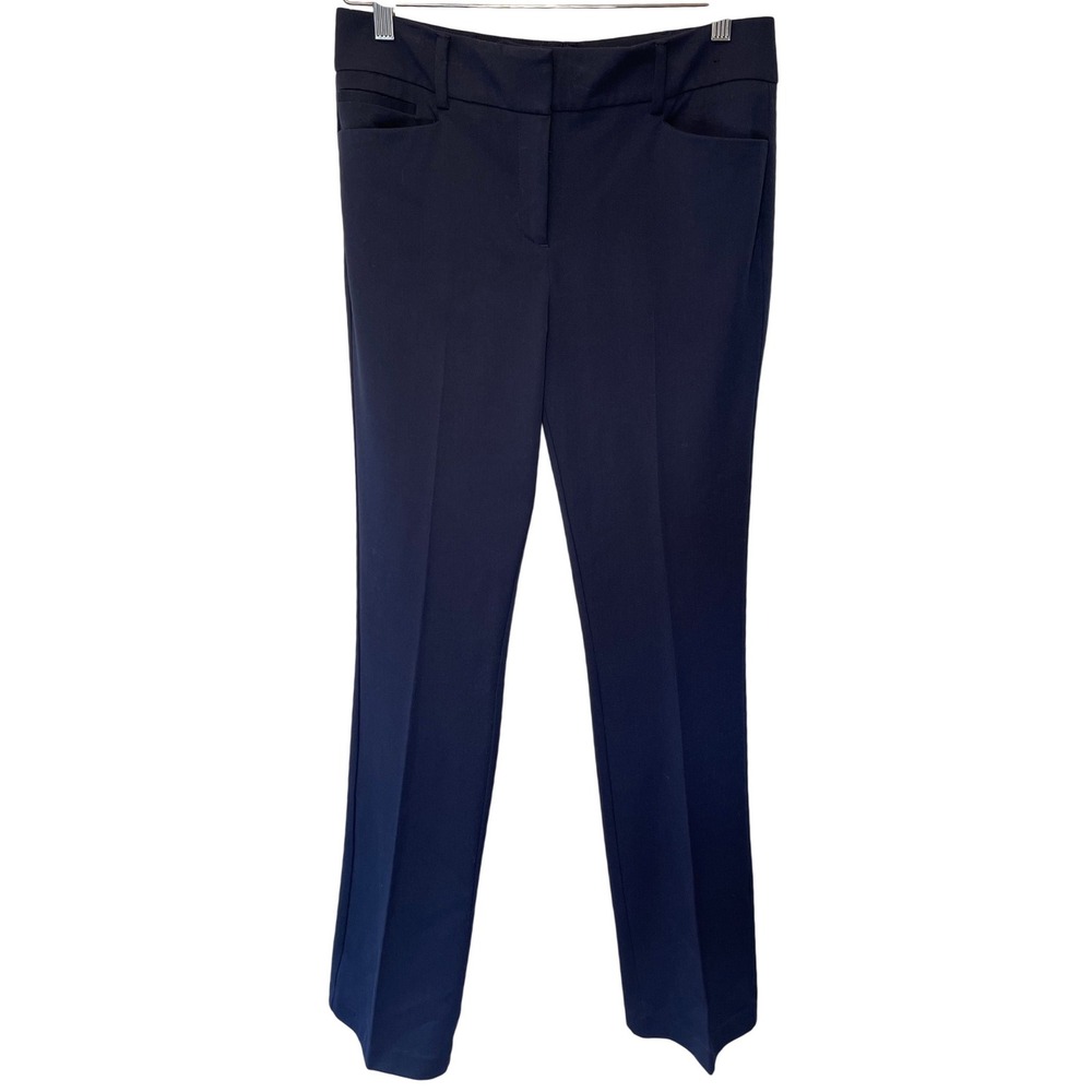 New York & Company 7th Avenue Design Studio Navy‎ Blue Dress Pants 4 Tall Career